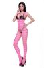 Blancho SE-142-FUCHSIA Mesh Hole Open Crotch Body Stocking - Pink - Medium