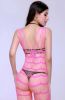 Blancho SE-142-FUCHSIA Mesh Hole Open Crotch Body Stocking - Pink - Medium