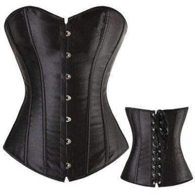 Bustier Lace up Boned Top Corset Waist Shaper (Option: S-Black)