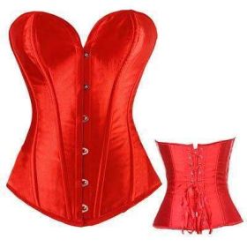 Bustier Lace up Boned Top Corset Waist Shaper (Option: M-Red)