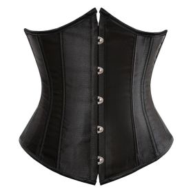 SEXY Gothic Underbust Corset and Waist cincher Bustiers Top Workout Shape Body Belt Plus size Lingerie S-6XL (Color: Black)