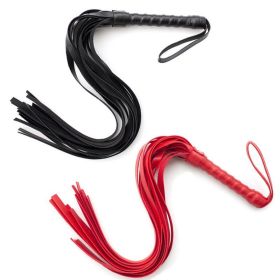 3Colors PU Leather Whip With Tassel Spanking Paddle Scattered Whip Knout Flirting Sex Toys For SM Adult Games Erotic Accessories (Color: Red)