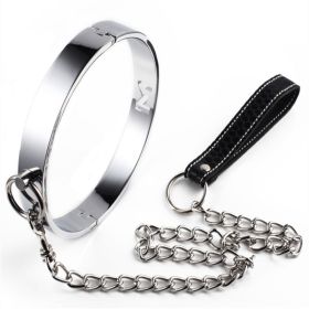 SM Metal Stainless Steel Neck Collar BDSM Sexy Leash Ring Chain Slave Bondage Toys Role Play Erotic Sex Toys For Women Men (Color: woman)