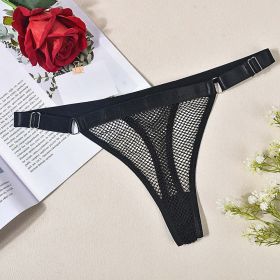 Sexy Underwear Women Fishnet Low Waist Adjustable Pant Belt Comfortable See through Lady Sexy T Back (size: L)