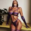 Lingerie Sexy Temptation Complex Shoulder Strap Interwoven Four Piece Suit Steel Ring Sexy Uniform